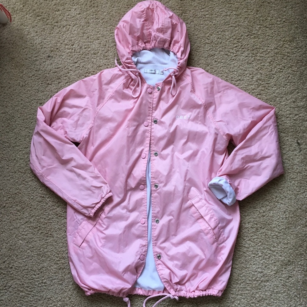 Pink OBEY windbreaker